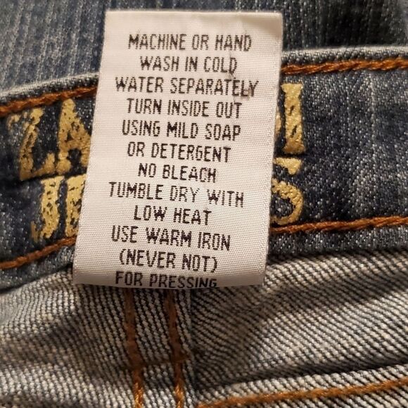 Zana Di Juniors Sz 11 Distressed Boot Cut Denim Blue Jeans - Picture 5 of 10